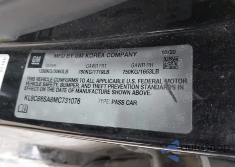 2021 Chevrolet Spark Fwd Ls Automatic z USA, uszkodzony, nr VIN KL8CB6SA8MC731076